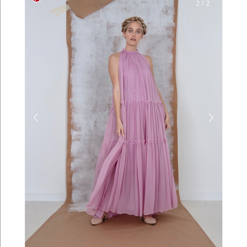 Louiza Babouryan Chiffon Dress-green